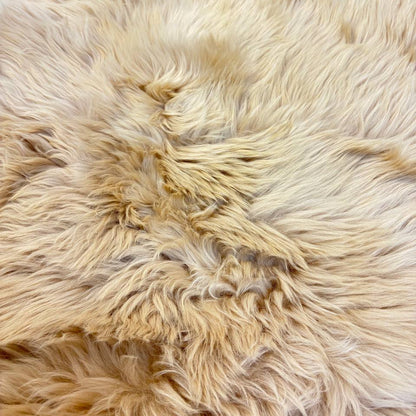 ムートンラグ シープスキン 羊毛皮ラグ 90×60cm ふわふわ長毛ファー