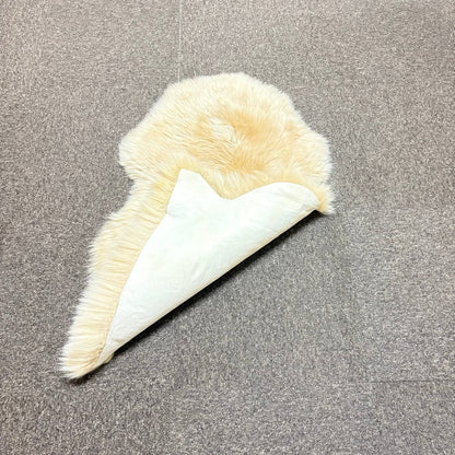 ムートンラグ シープスキン 羊毛皮ラグ 90×60cm ふわふわ長毛ファー