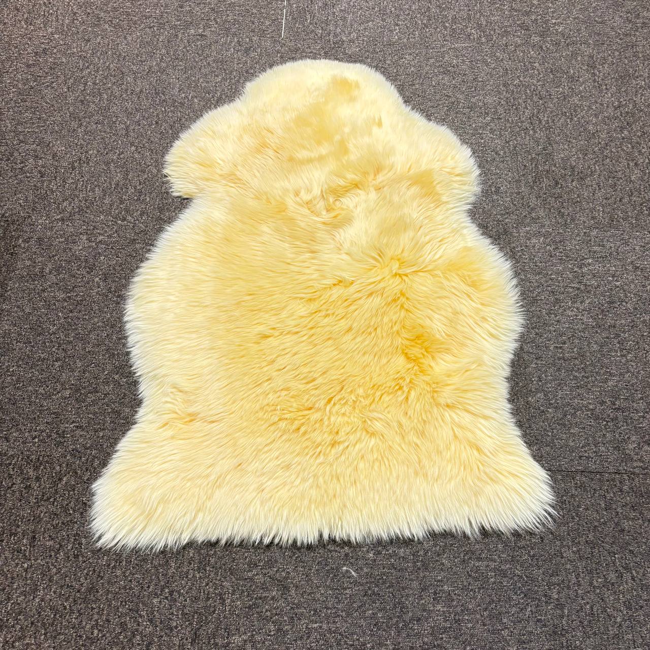 ムートンラグ シープスキン 羊毛皮ラグ 90×60cm ふわふわ長毛ファー