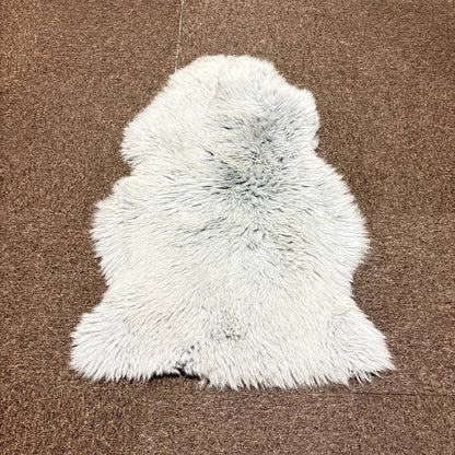 ムートンラグ シープスキン 羊毛皮ラグ 90×60cm ふわふわ長毛ファー