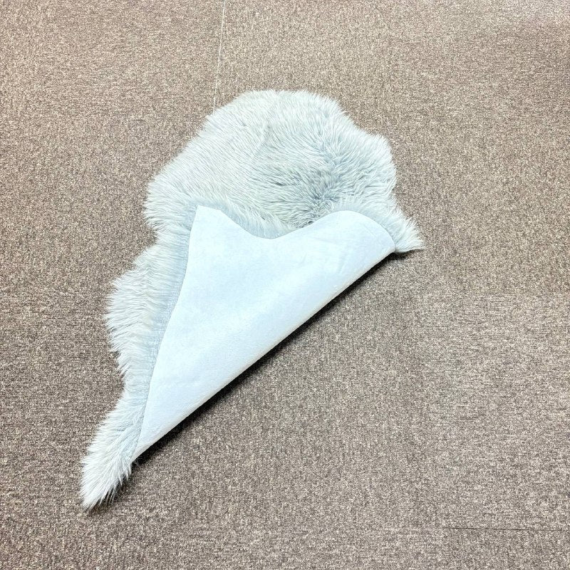 ムートンラグ シープスキン 羊毛皮ラグ 90×60cm ふわふわ長毛ファー