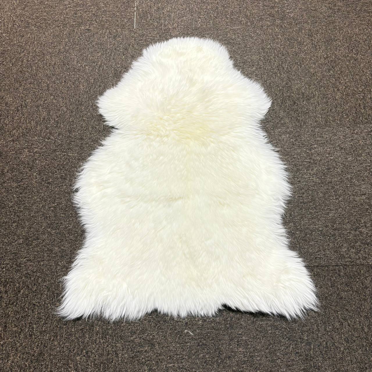 ホワイトシープスキンラグ ムートンラグ シープスキン 羊毛皮ラグ 90×60cm ふわふわ長毛ファー